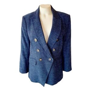 Blue Herringbone Veronica Beard Empire Dickey Jacket